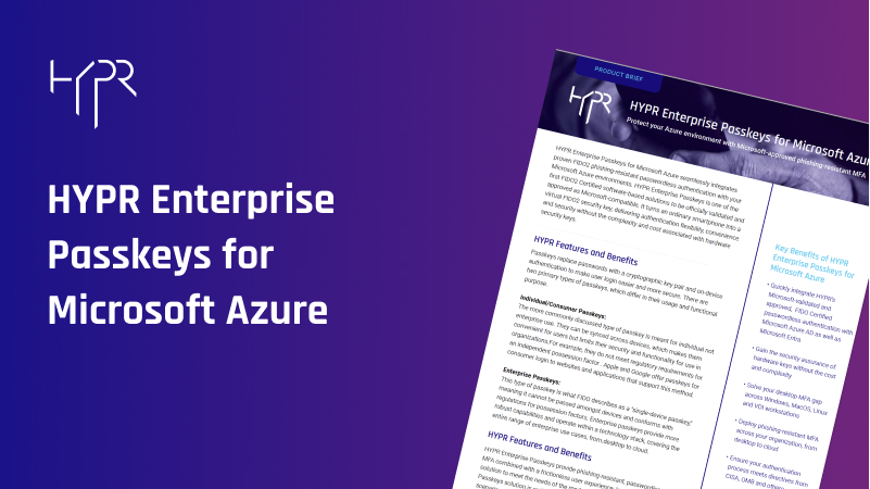 Enterprise Passkeys For Azure Product Brief | HYPR